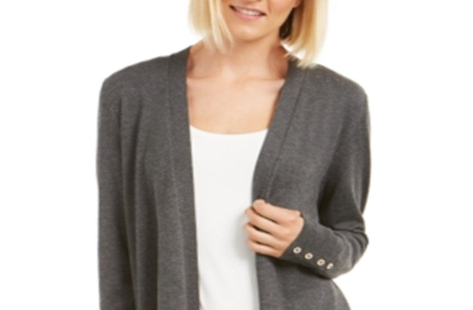 Charter Club Women's Open Front Cardigan Gray Size XX-Large