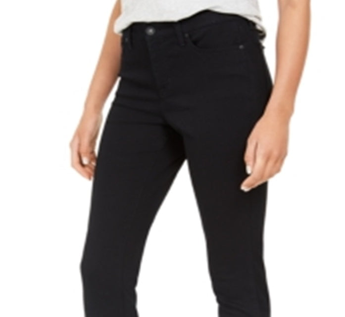 Style & Co Women's Uptown Raw Hem Skinny Jeans Black Size 14