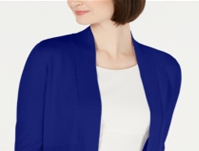 Calvin Klein Womens Solid Cardigan Sweater  Blue Size M