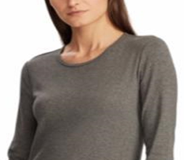 Ralph Lauren Women's Long Sleeve Stretch T-Shirt Gray Size XX-Large