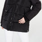 Madden Girl Junior's Hooded Faux Fur Trim Puffer Coat Black Size X-Small