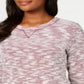 Karen Scott Women's Textured Long Sleeve Jewel Neck Sweater Red Size Medium
