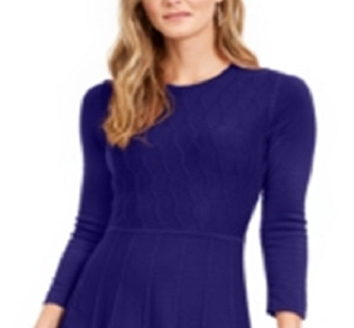 Jessica Howard Women's Textured Sweater Dress Blue Size Petite Small