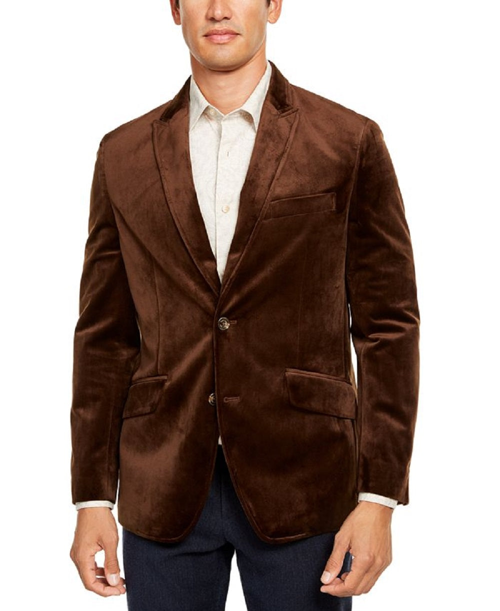 Tasso Elba Men's Velvet Sport Coat Brown Size X-Large