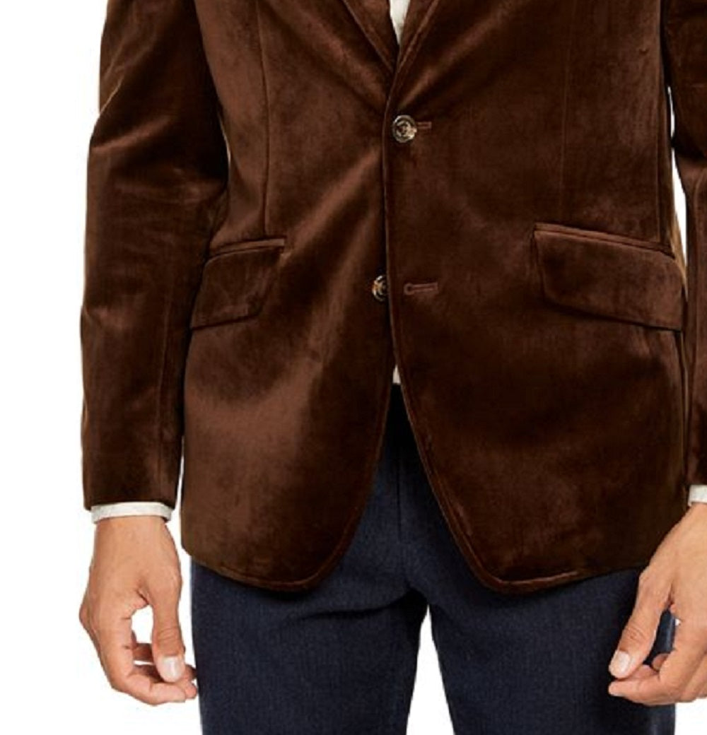 Tasso Elba Men's Velvet Sport Coat Brown Size X-Large
