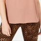 Charter Club Women's Split Neck Top Brown Size Medium