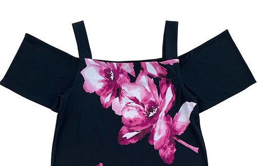 INC International Concepts Women's Floral Off Shoulder Top Blue Size X-Large