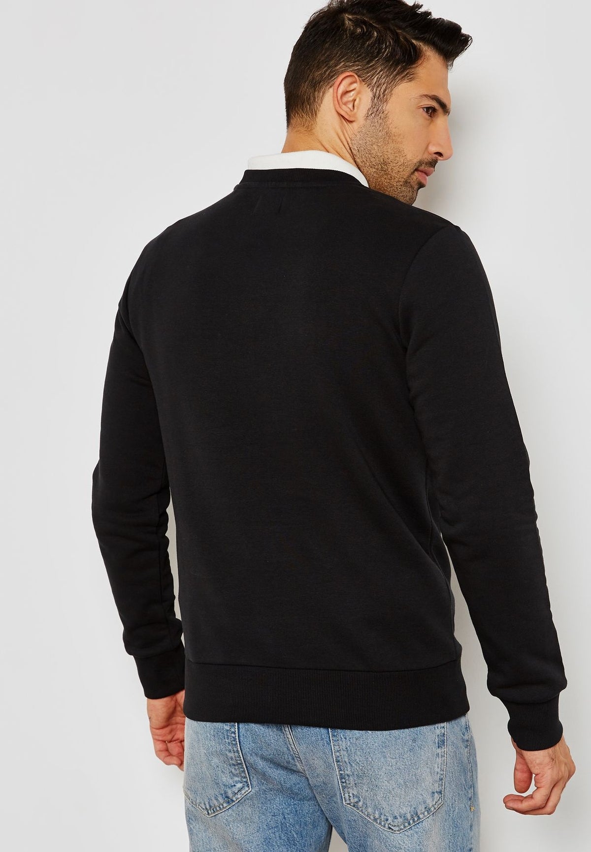 Jack & Jones Men's Crew Neck Sweatshirt Black Size X-Large