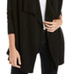 INC Iternational Concepts Women's Rib Cozy Open Front Sweater Black Size X-Small