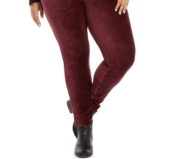 Style & Co Women's Plus Corduroy Leggings Purple Size 0X