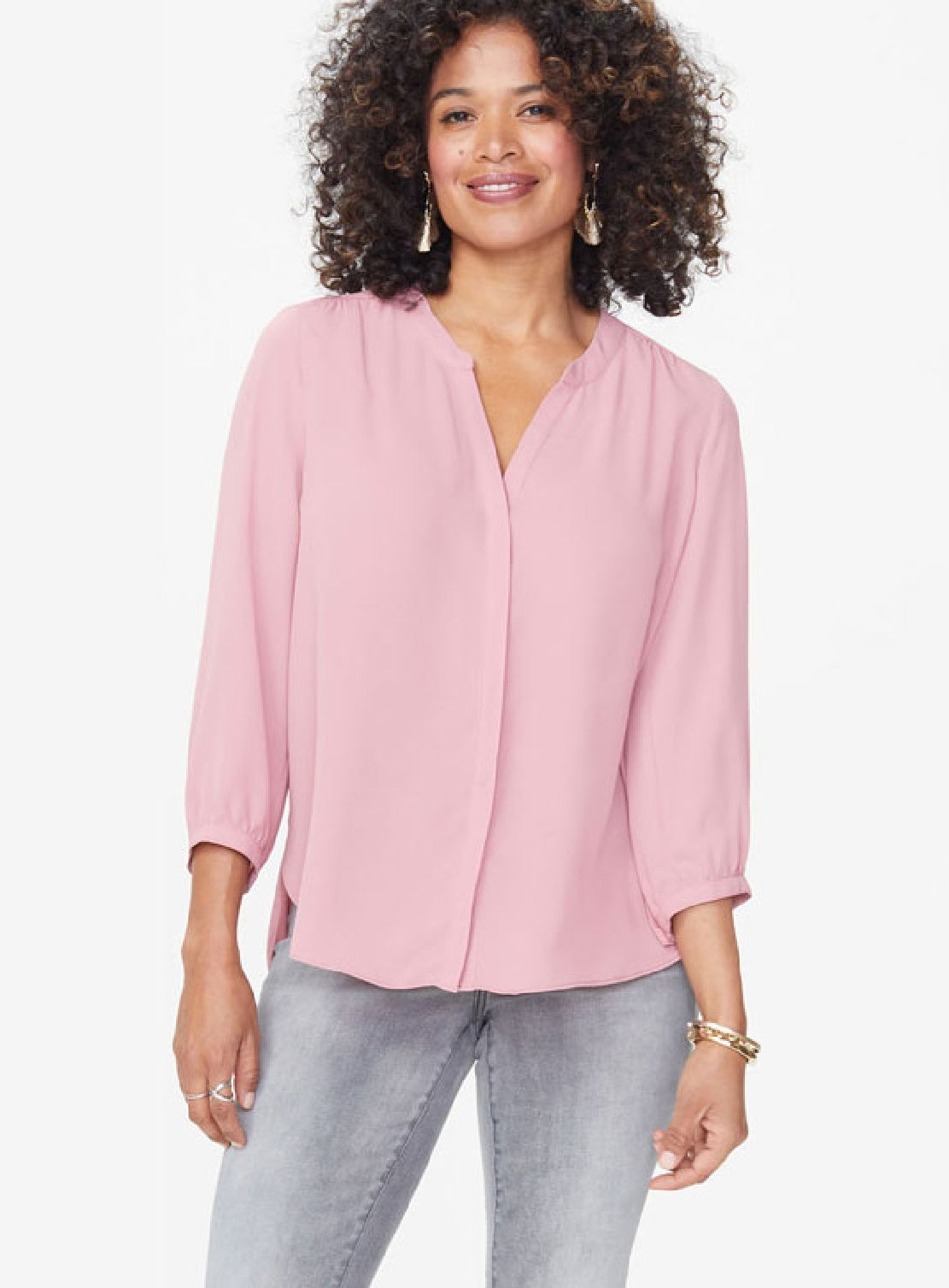 JM Collection Women's Pleated-Back Blouse Pink Size XX-Large