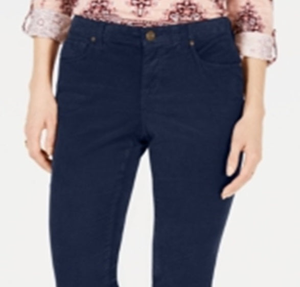 Style & Co Women's Tummy Control Corduroy Pants Blue Size 16 Petite