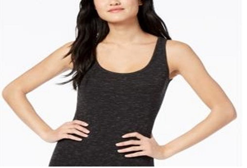 Maison Jules Women's Speckle Sleeveless Scoop Neck Top Black Size XS