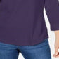 Karen Scott Women's Cotton Johnny Collar Utility Shirt -Purple Size Large
