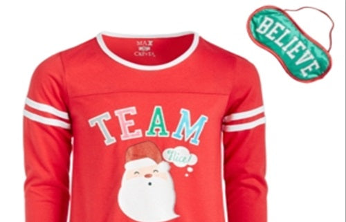Max & Olivia Big Girl's Team Santa Nightgown Red Size S