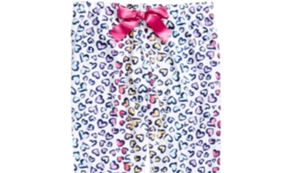 Max & Olivia Little & Big Girl's Heart Print Pajama Pants White Size M
