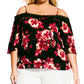 City Chic Women's Trendy Plus Size Cold-Shoulder Top Black Size 18W