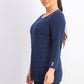 Karen Scott Women's Ribbed 3/4 Sleeve Sweater Blue Size X-Small
