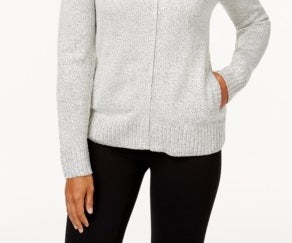 Karen Scott Women's Zip-Front Cardigan White Size X-Small