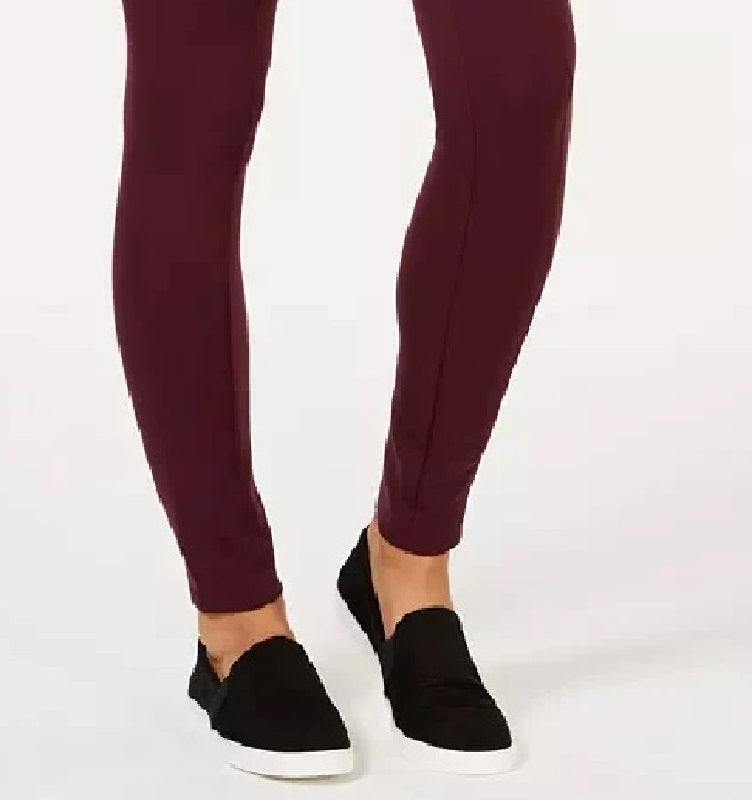 Style & Co Women's Petite SeaPonte-Knit Skinny Pants Wine Size PS