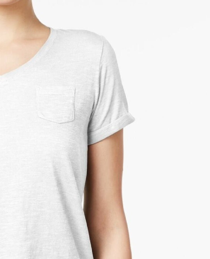 Style & Co Women's Short Sleeve T-Shirt Grey Size PM