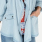 Style & Co Women's Draped Chambray Jacket Blue Size Petite P