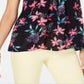 Style & Co Women's Mixed Media Collared Top Blue Size Small