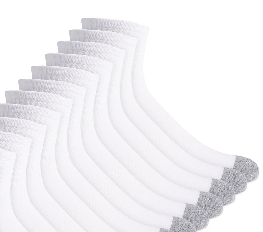 Club Room Men's Quarter 12 pack Socks White Size 10-13