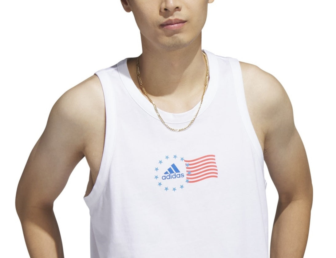 adidas Men's American Flag Tank White Size XX-Large