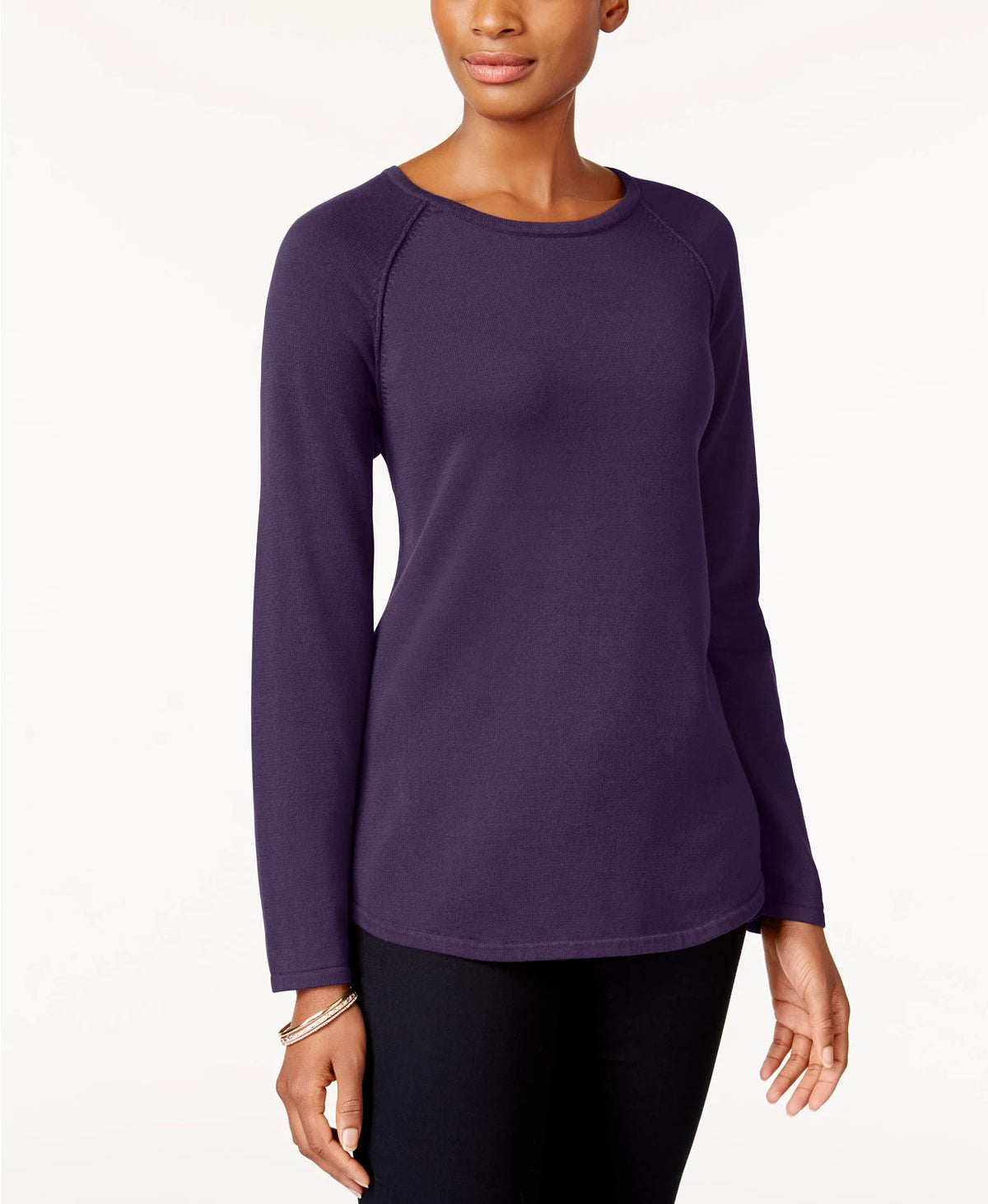 Karen Scott Women's Cotton Sweater Bright Blue Size X-Small