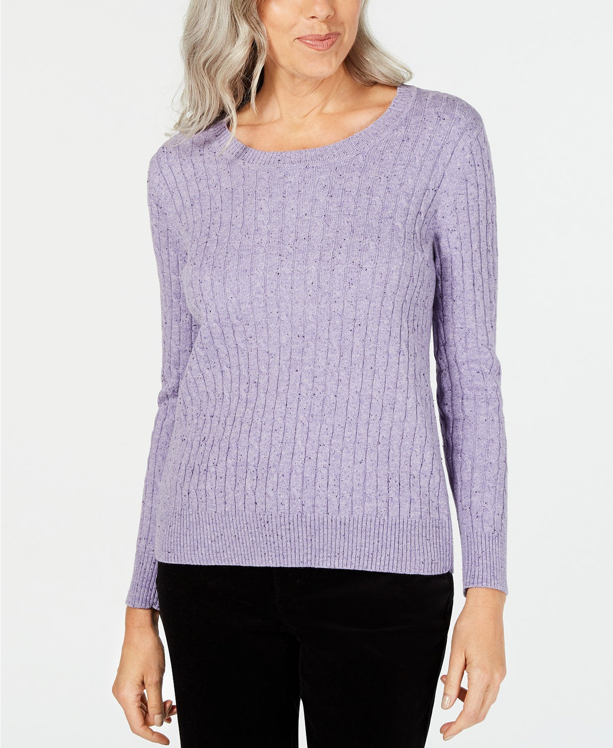 Karen Scott Women's Cable-Knit Sweater Blue Size XX-Large