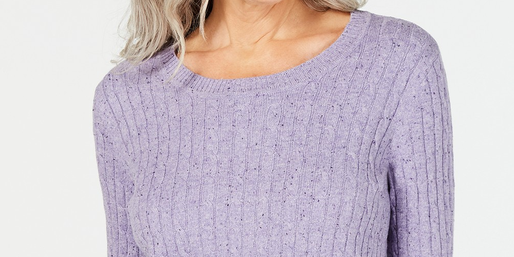 Karen Scott Women's Cable-Knit Sweater Blue Size XX-Large