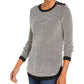 Charter Club Women's Textured Knit Sweater Dark Gray Size Petite Small