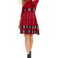 Taylor Women's Printed Sweater Dress Medium Red Size Large