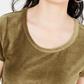 Crave Fame Juniors' Corduroy Top Green Size Small