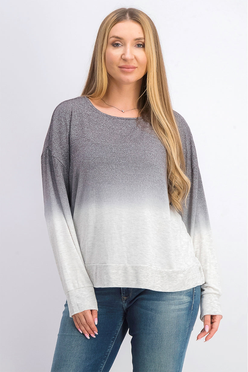 Bar III Women's Dip-Dyed Sweater Gray Size Medium