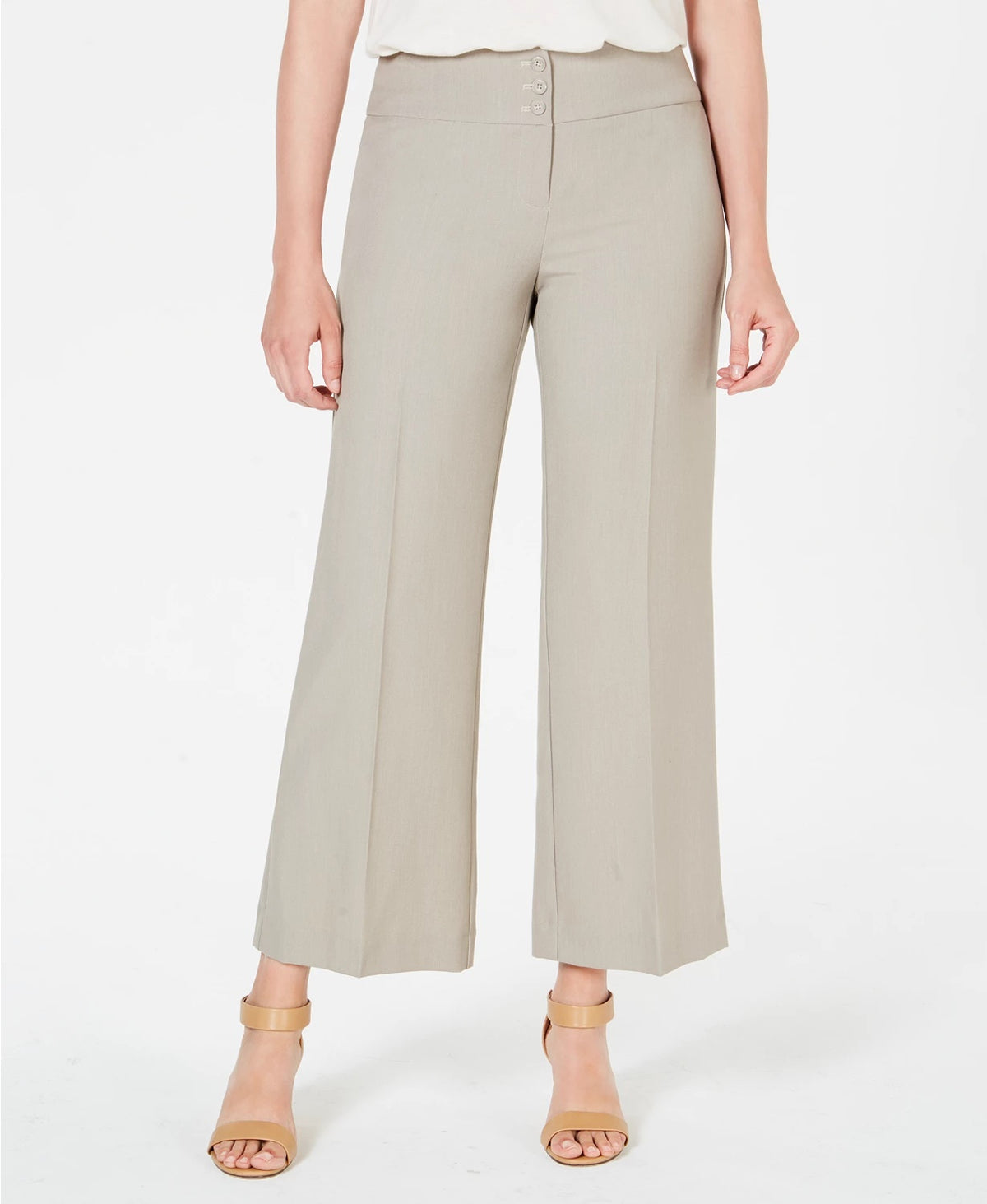 Style & Co Women's Stretch Wide-Leg Pants Brown Size 16
