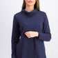 Karen Scott Women's Sport Cowl Neck Top Navy Size Medium