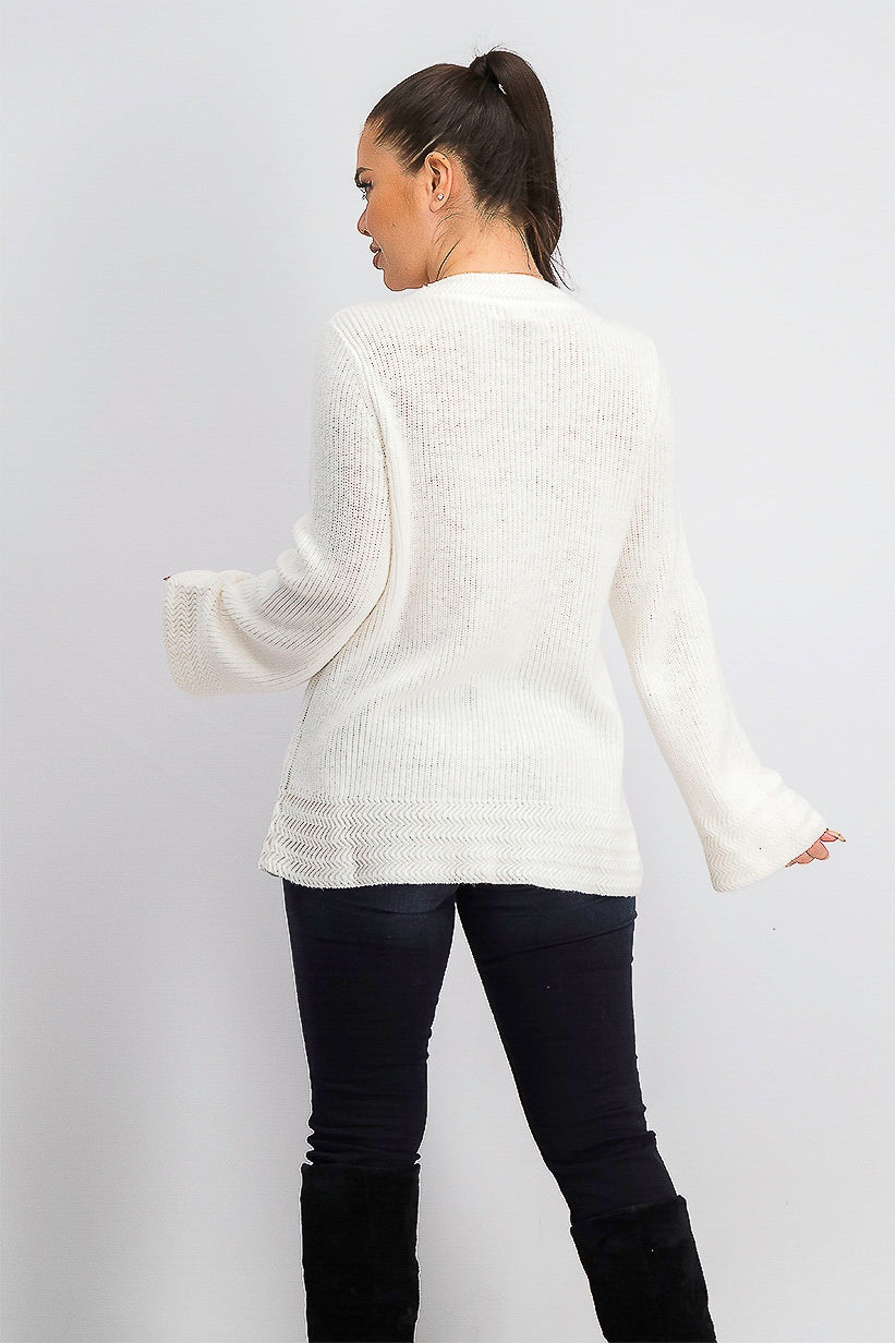 Style & Co Women's Boxy Knit Pullover Sweater White Size Medium