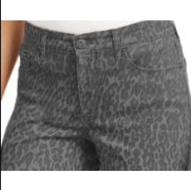 Style & Co Women's Curvy Fit Skinny Printed Jeans Grey Size 8