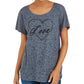 Style & Co Women's Love Graphic T-Shirt Grey Size Medium
