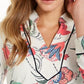 Charter Club Women's Knit 3/4-Sleeve Paisley Tunic Top White Size Small