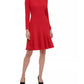 Tommy Hilfiger Women's Asymmetrical Fit & Flare Dress Red Size 6