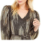 Calvin Klein Women's Belted Glitter Knit Dress Gray Size 10