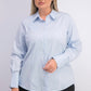 Calvin Klein Women's Plus Size Cotton Collared Shirt Blue Size 20W