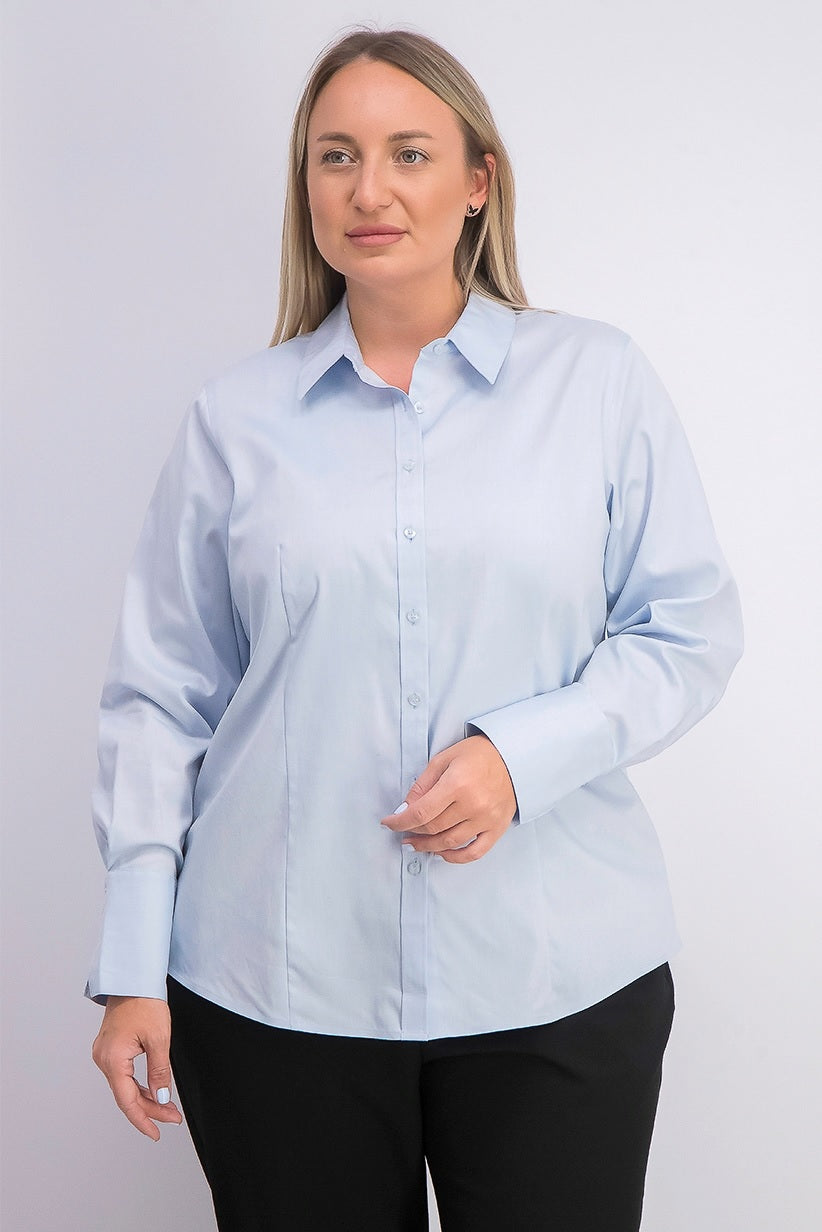 Calvin Klein Women's Plus Size Cotton Collared Shirt Blue Size 20W