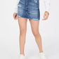 Tinseltown Junior's Ripped Denim Mini Skirt Blue Size 3