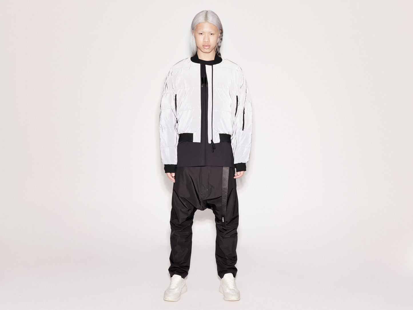 Reflective Bomber Down Jacket Unisex - Reflective Black