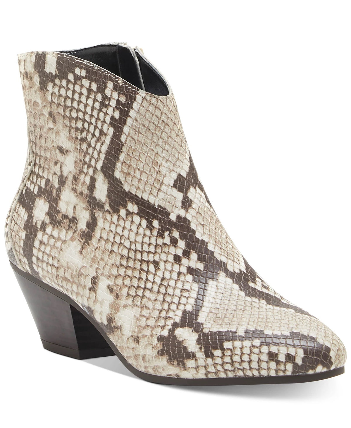 INC International Concepts Women's Idra Block-Heel Booties Shoes Beige
