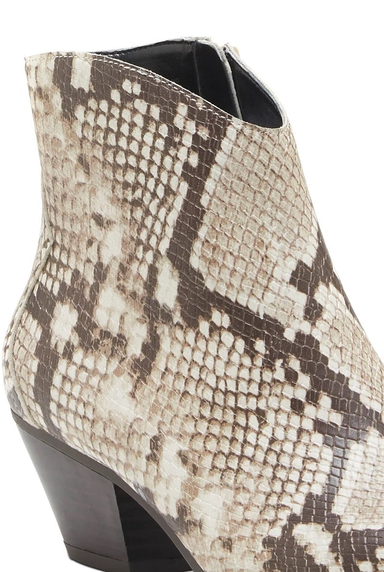INC International Concepts Women's Idra Block-Heel Booties Shoes Beige